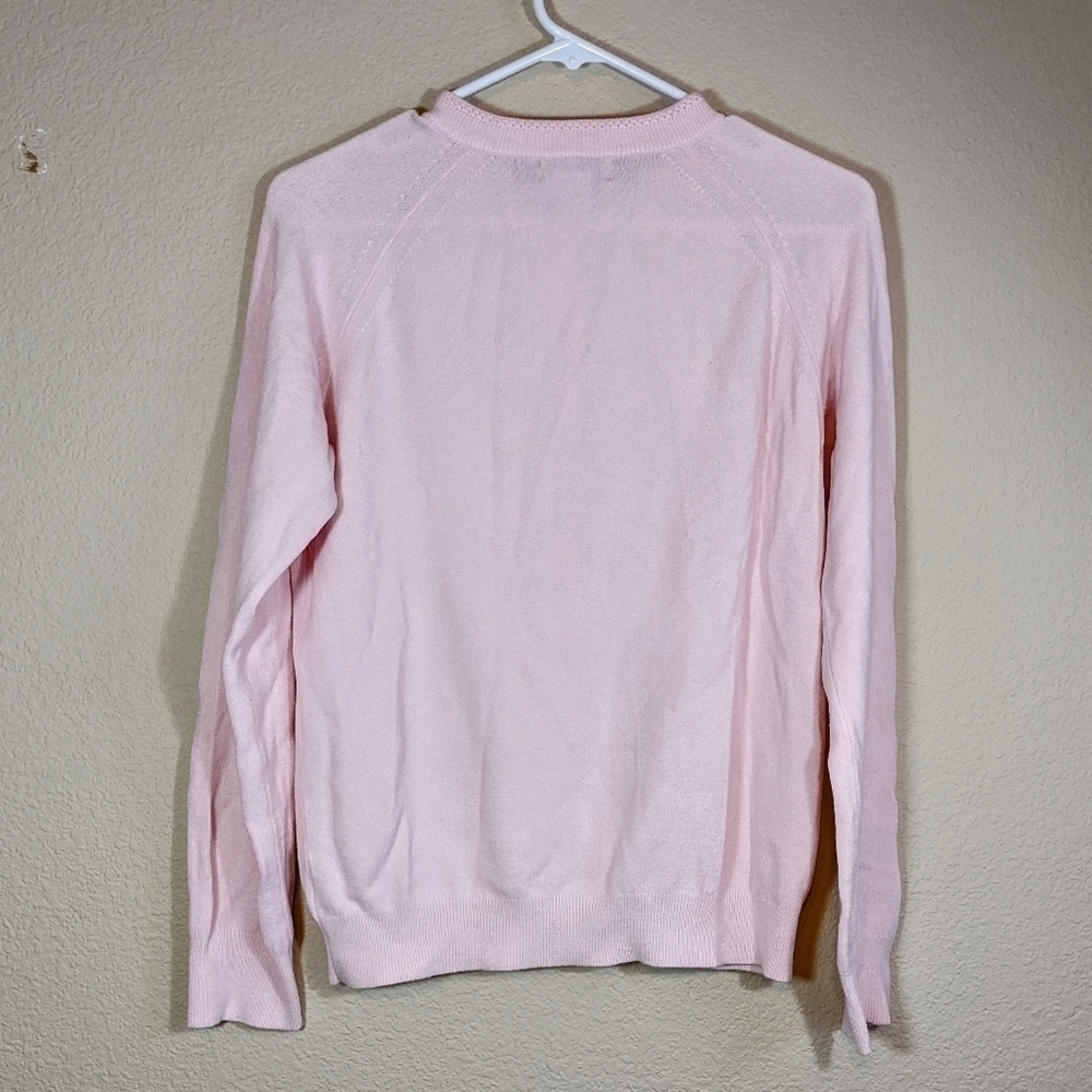 Pink & Pearl Cardigan Crewneck Sweater by Hampshire Studio - Picture 2 of 5